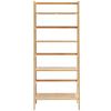 Bamboo Bookshelf 4 Tiers Bamboo Ladder Bookshelf Trapezoid Storage Rack