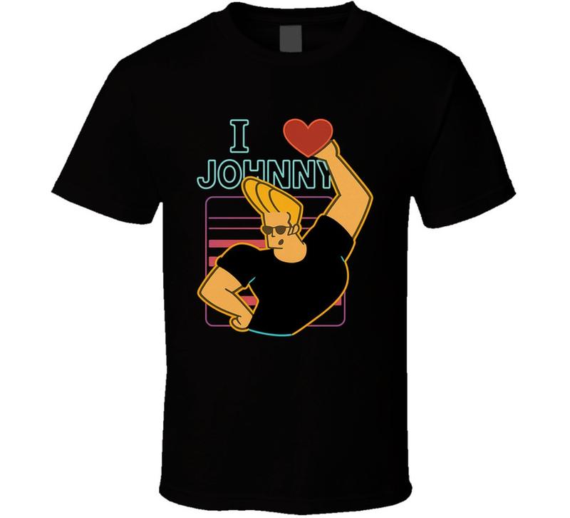 I Heart Love Johnny Bravo Cartoon Character Fan Unisex T-Shirt L