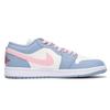 Jordan Air Jordan 1 Slip Resistant Abrasion Resistant Low top Vintage Basketball Shoes Women's White Blue DC0774-164(Team59-)