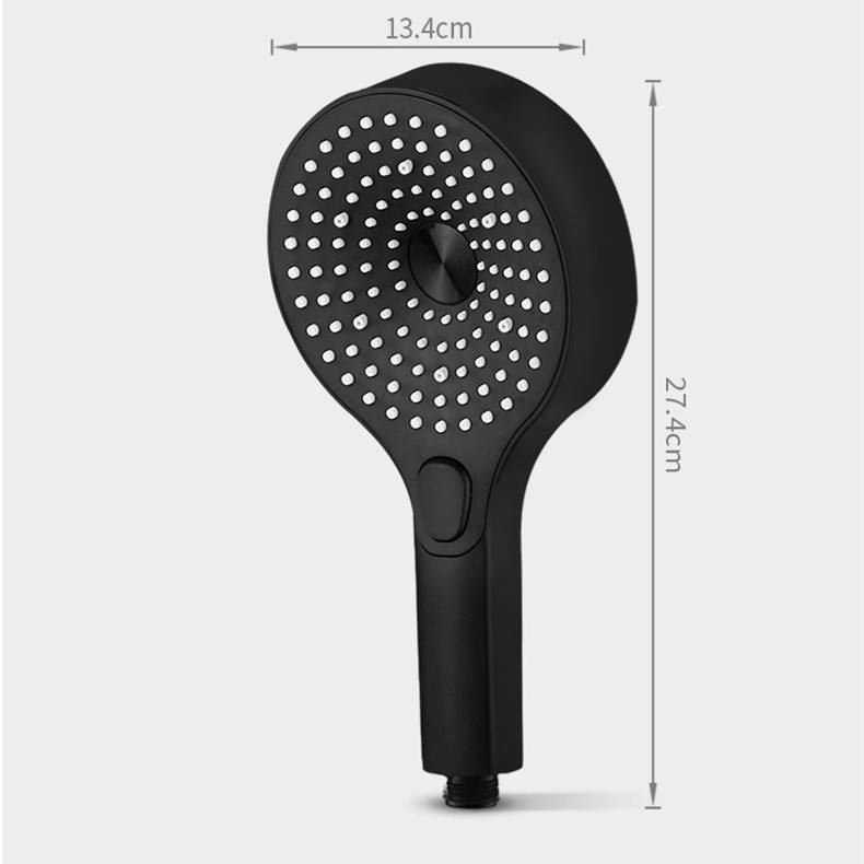 High Pressure Handheld Shower Head Detachable 3 Spray Modes High Flow Chrome Finish Bathroom