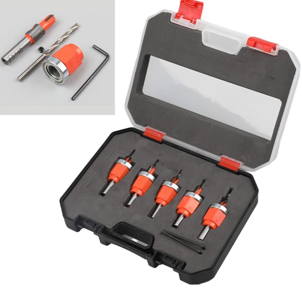 Bit Carrying Case Countersink Drill Bit Portable Total Length Blade Length Uniform Holes Carrying Case Woodworking Tasks Compact