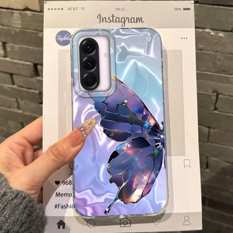 

Luxury Butterfly Girls Case For Samsung Galaxy A56 A16 A17 A26 A36 A06 A07 A55 A35 A25 A54 S24 S25 Ultra S22 S23 FE Fundas Cover Samsung A15 білий