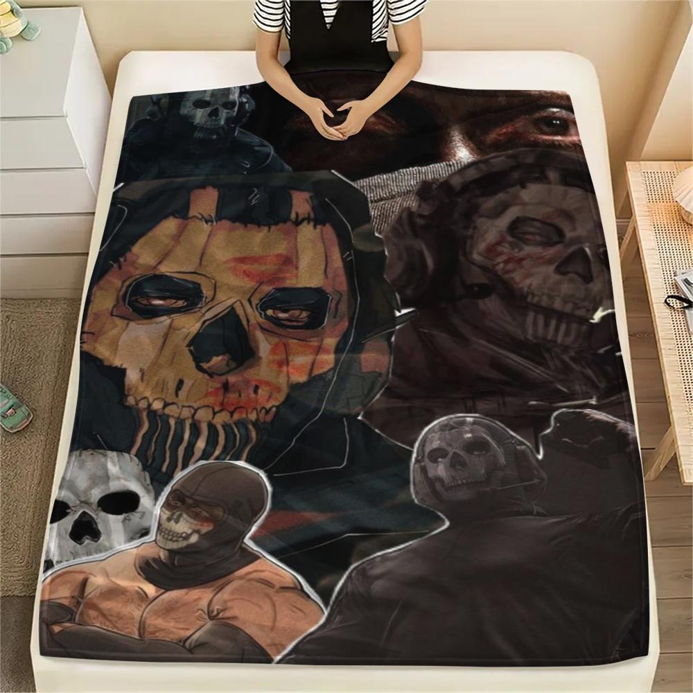1PC GHOST Print Flannel Blanket, High quality Comfortable for All Seasons, Home Decor, Warmth and Comfort, Perfect for Christmas Gifts160