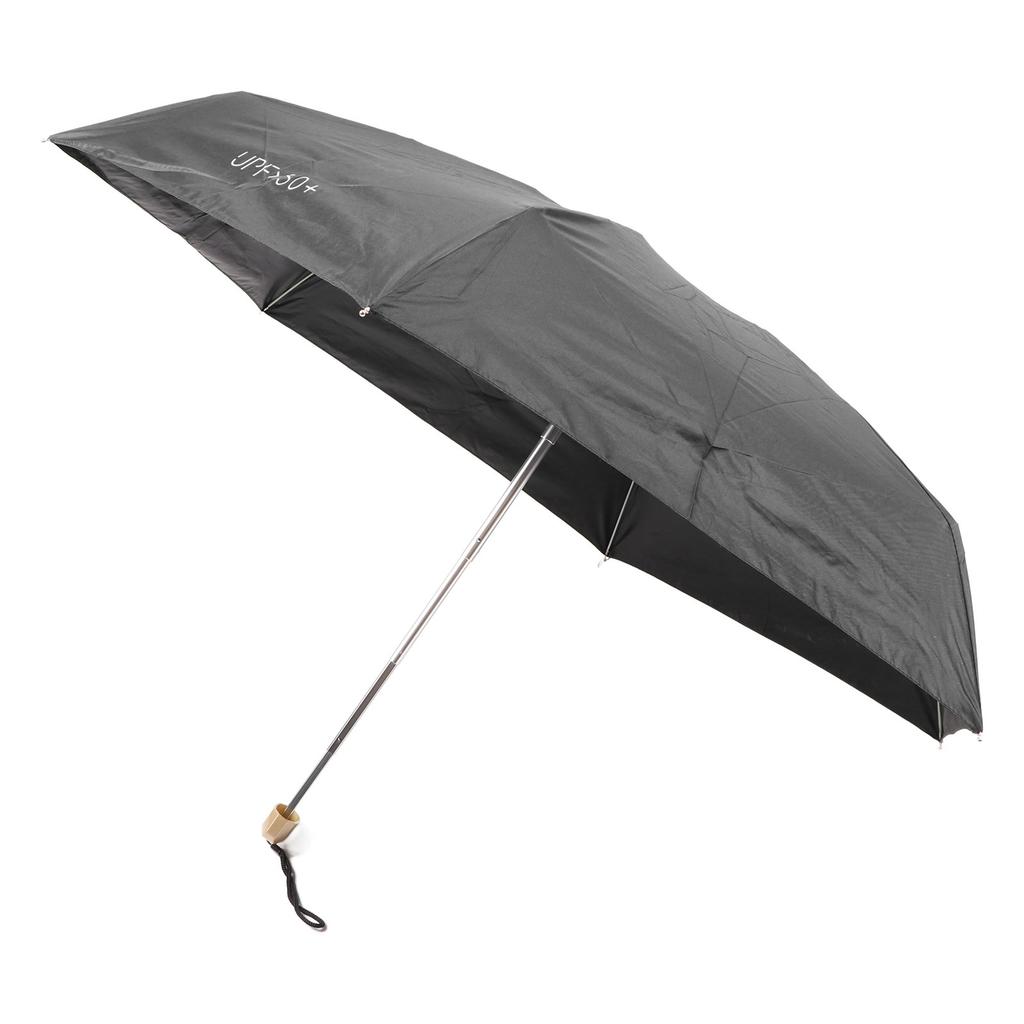 6 Ribs Umbrella Sun Protection UPF50 Impact Cloth Portable Folding Umbrella for Sunny Rainy Black
