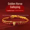 999 Pure Gold Women's Red String Horse Bracelet with Luck Bead