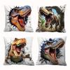 1/4pcs Dinosaur-Printed Pillowcases for Vivid Bedroom Decor Sofa Cushion Cover Home Bedroom Room Decoration