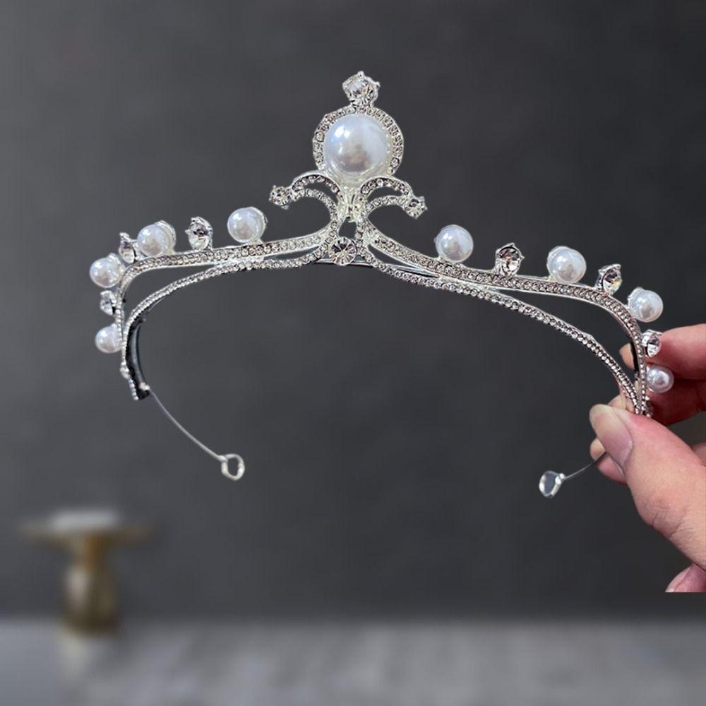 Simple Design Wedding Bride Crown Crystal Rhinestone Princess Crown Wedding Ceremony