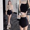 Women's Black Irregular Midi Skirt: High Waist A-Line, Summer Bodycon