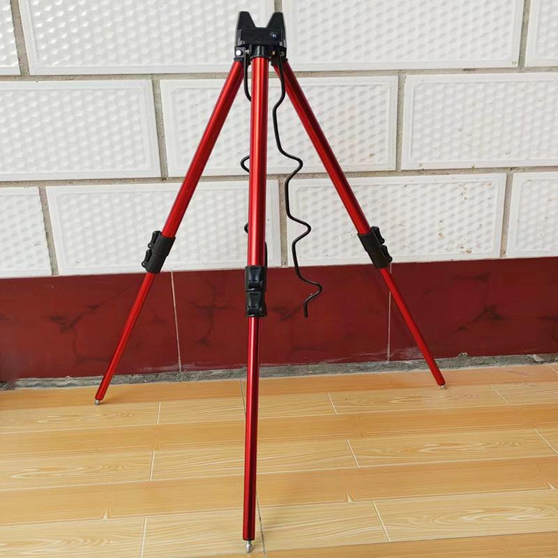 

Telescopic Aluminum Alloy Fishing Rod Tripod Stand Holder Durable Gear Accessory for Telescopic & Hand-held Rods красный