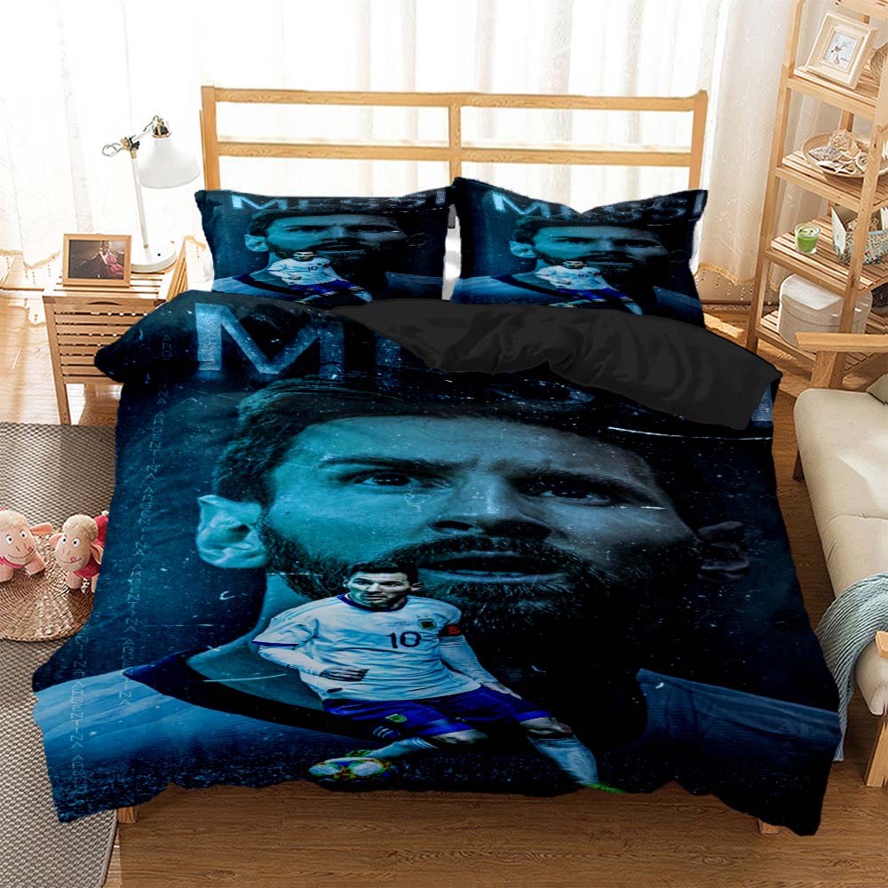 

Football Superstar Fashion 3D Printed Bedding Queen Bedding Set Soft And Comfortable Customized King Size Bedding Set For Boy EU single(135x200cm)