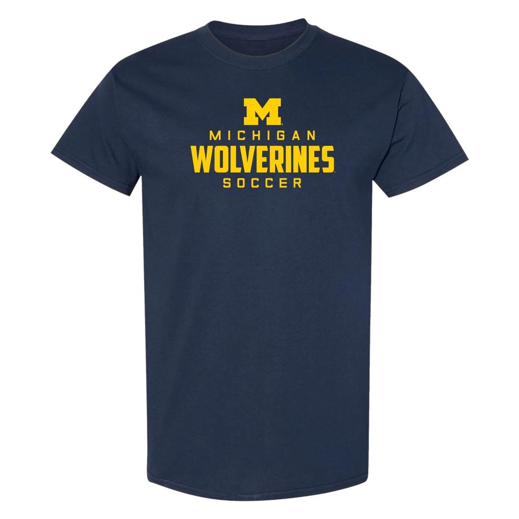 Michigan Mascot Wordmark Soccer T-Shirt - Navy