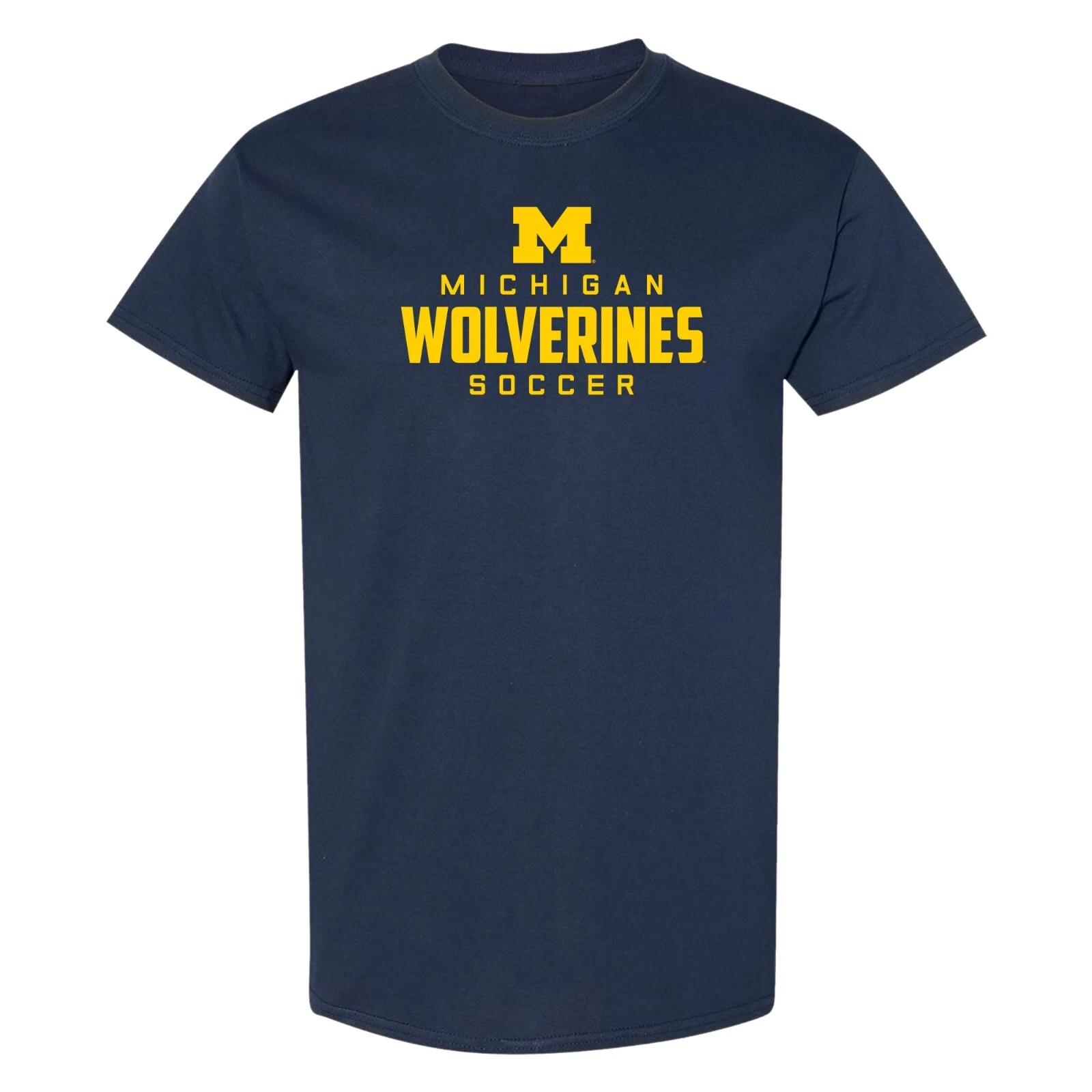 Michigan Mascot Wordmark Soccer T-Shirt - Navy S