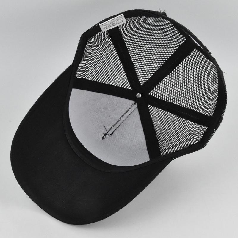 Customized Logo Hard Top 5 Panels Mesh Baseball Cap For Men Women Advertising Cap Breathable Sun Hat Solid Color Visor Gorra