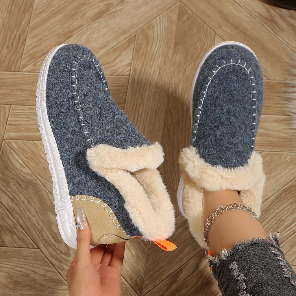 Roman Botas Fashion Catwalk Warm and Comfortable Plus Velvet Casual Short Boots Winter/autumn Round Toe Women's New Snow Boots