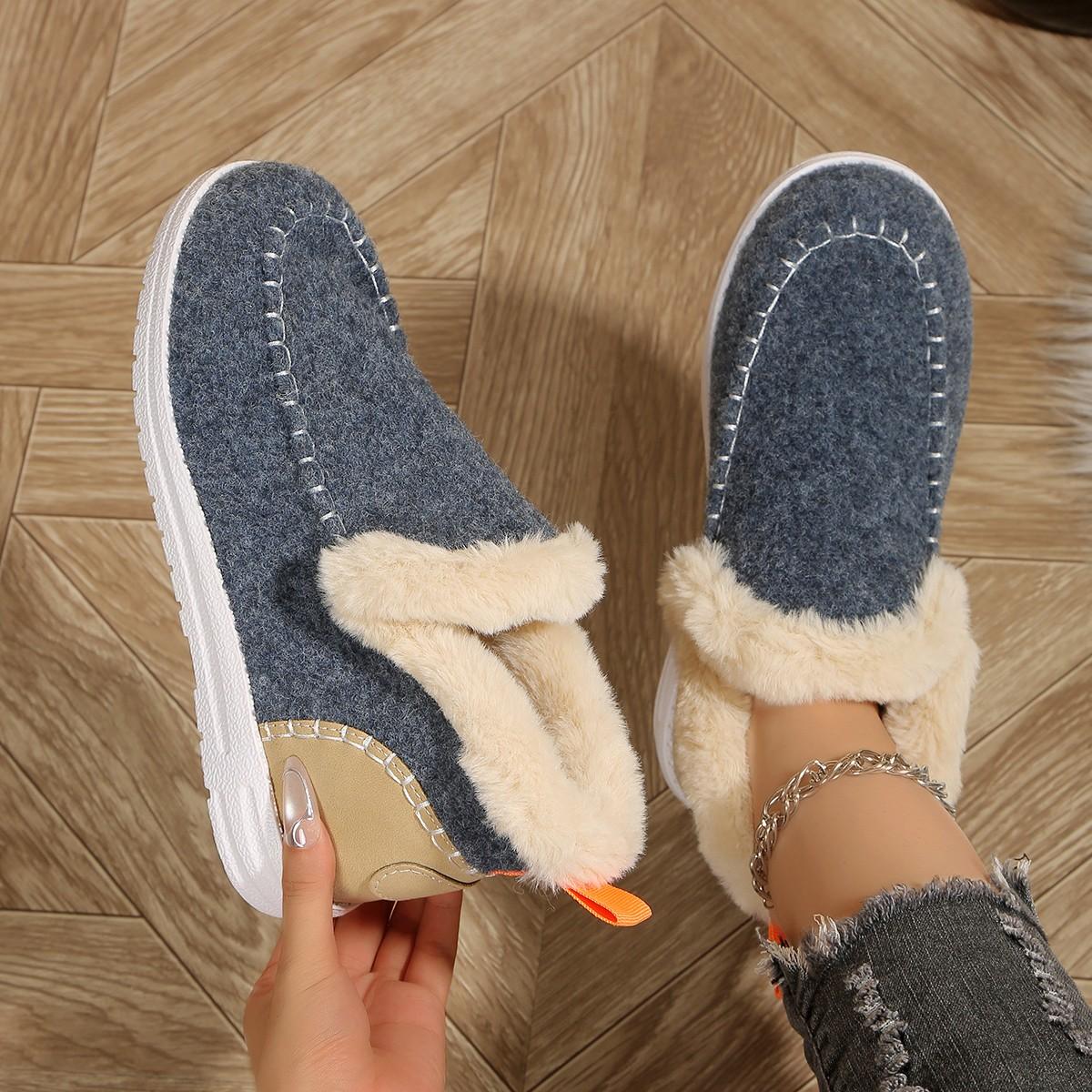 

Модные римские ботинки Модные подиумные Теплые и удобные Плюс бархат Повседневные короткие ботинки Зима/осень Круглый носок Женские новые зимние ботинки 35 синий