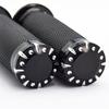 Black CNC 1" Motorcycle Handle Bar Hand Grips For Harley-Davidson Cruiser Chopper