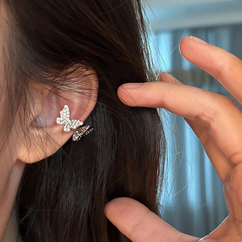 Zirconium Butterfly No-Piercing Ear Clip - Personalized Elegant Earrings with High-End Luxury Feel