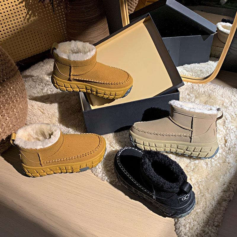 Warm Casual Shoes Cotton Shoes Velvet High-top Snow Boots Women's 2025 Winter New Student Ins Korean Version High-top Shoes