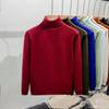 Men's Trendy High Neck Solid Color Winter Sweater - Casual Japanese Style Pullover Knitwear