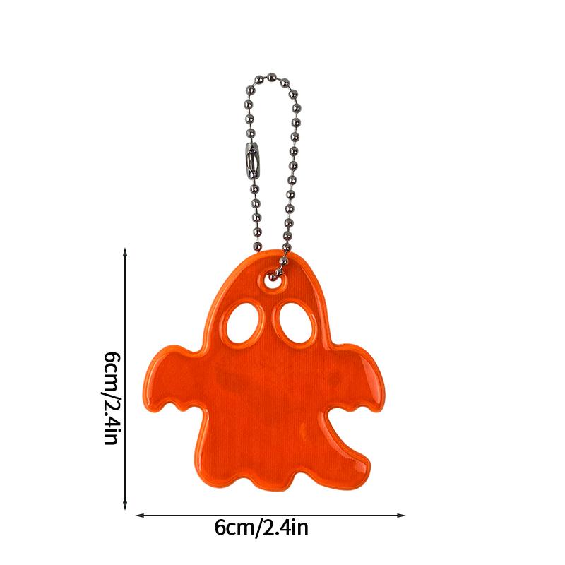 Geister Reflektierender Warnanhänger Reittasche Reflektierende Dekoplatte Sicherheitswarnung Geister Halloween Anhänger Kette Schlüsselanhänger