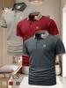 3pcs Summer Men's Casual Short-Sleeve Polo Shirt with Collar, Fashionable Casual Daily Business Top
