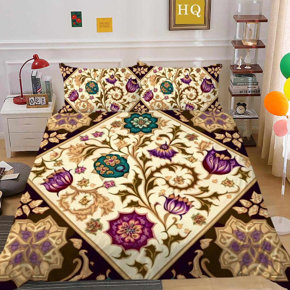 Set Biancheria da Letto per Casa Matrimoniale Copriletto Uomo Donna Stampa Paisley 3D Lussuoso Set Copripiumino in Poliestere