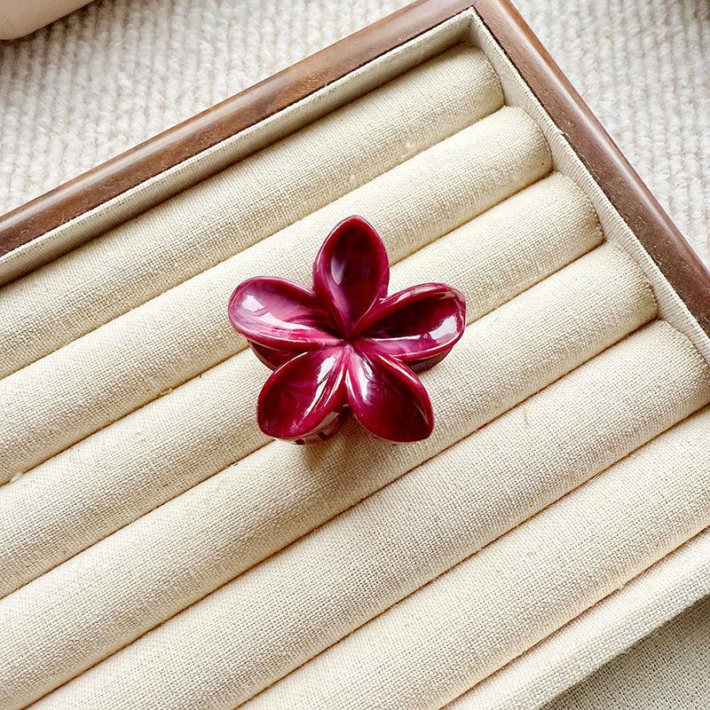 1Pcs Fashion Colorful Flower Hair Claw Clip Shark Ponytail Clip Temperament Hairpin Semi Tied Hair Clip Hair Accessories