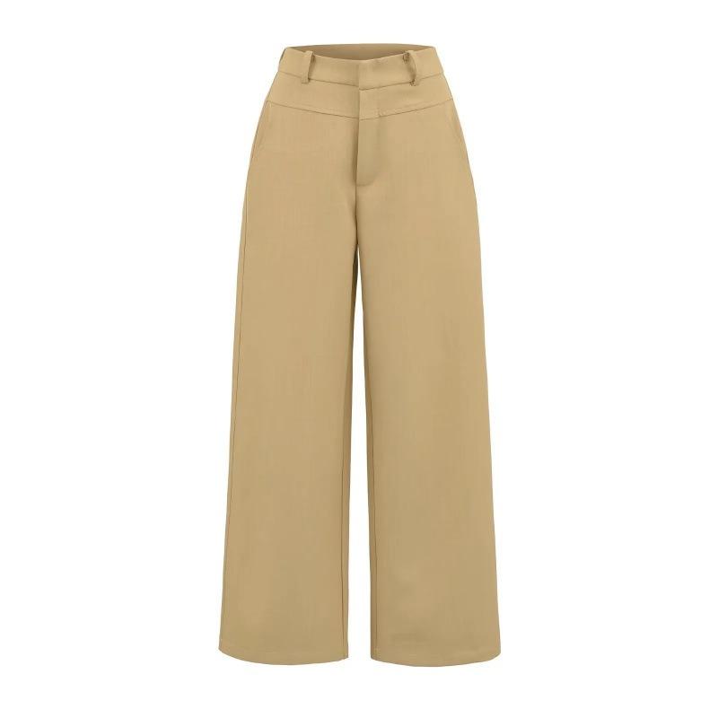 Autumn New American Old Money Casual Suit Pants Women's Versatile Senior Sense Loose and Thin Wide-leg Trousers