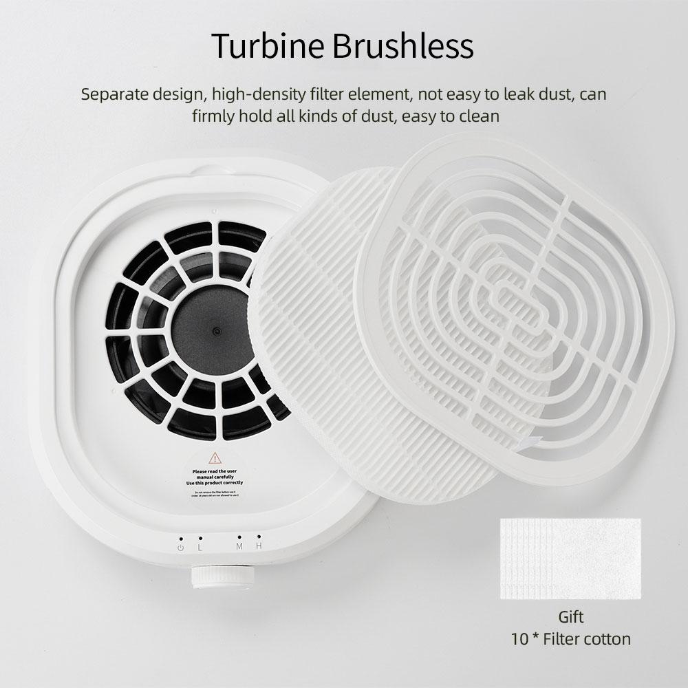 Mini Nail Vacuum Cleaner Brushless Turbo Nail Dust Collector Portable Nail Dust Extractor Nail Art Manicure Salon Machine