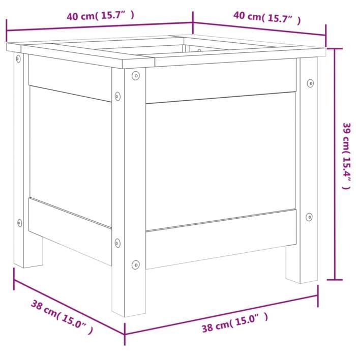 VidaXL Planter 40x40x39 Cm Solid Pine Wood 825247