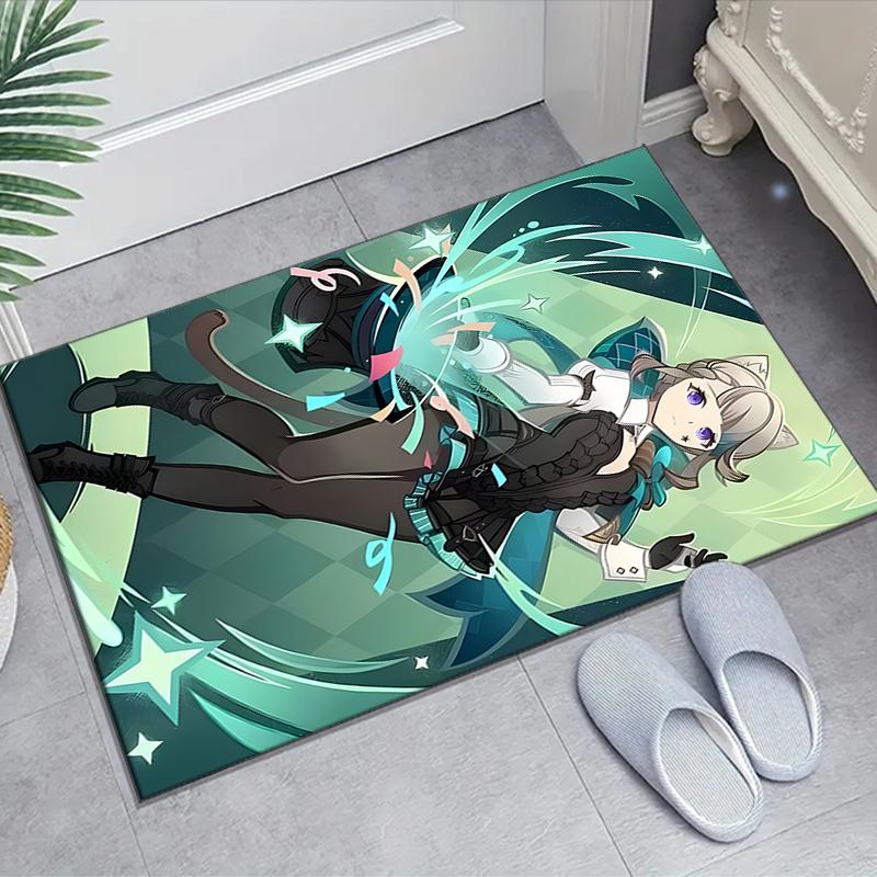 1pc Genshin Impact Lyney Lynette Design Area Rug - Non-Slip, Soft & Cozy Floor Mat for Living Room, Bedroom, Office - Indoor/Outdoor Decorative Carpet