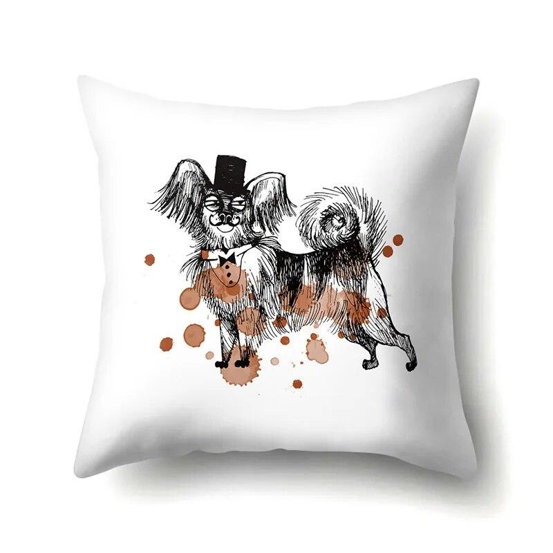 Dog Cross-border Fashion Fresh Animal Knitted Pattern Printed Pillow Cover Sofa