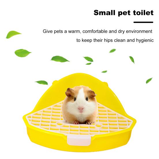 Yousheng Small Pet Toilet High Fence Detachable Hollow Platform Easy Cleaning Rabbit Litter Pan Animal Potty Trainer Bunnies Corner Toilet Box Ferret