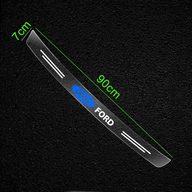 VCLG2 Car Threshold Protector Transparent Decorative Badge Sticker for Ford Mustang Kuga Fiesta MK7 Escort Explorer Focus Edge 2 4 MK2