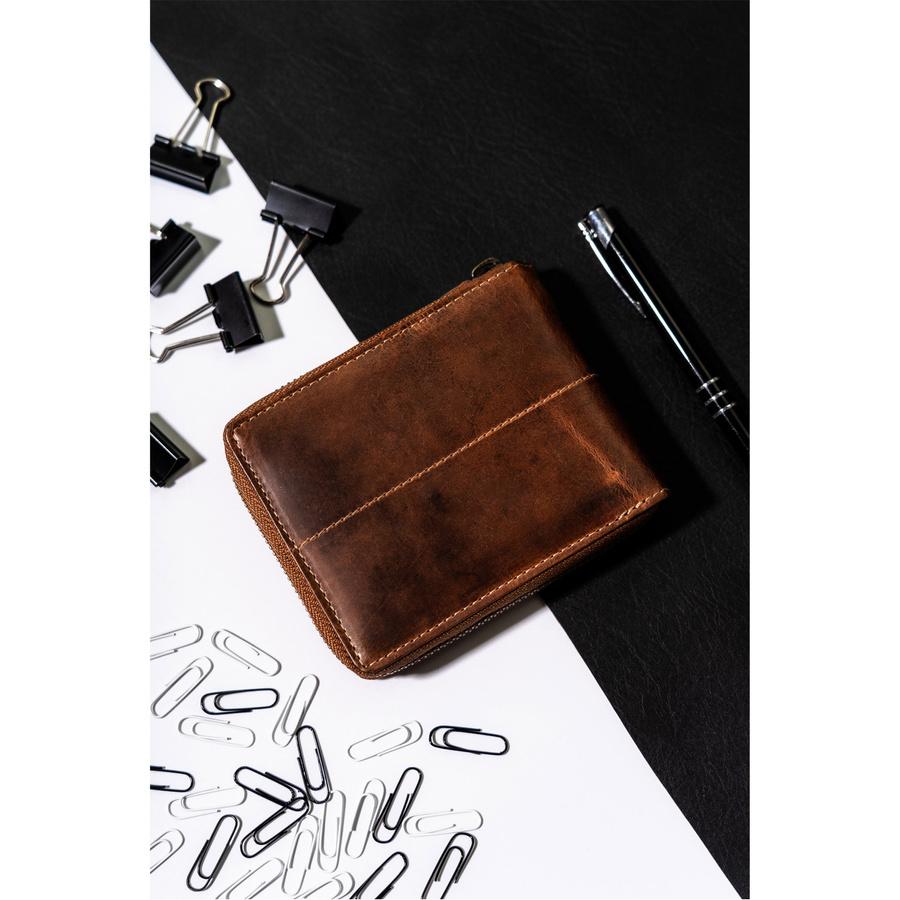 Men's Leather Zippered Wallet with RFID Always Wild