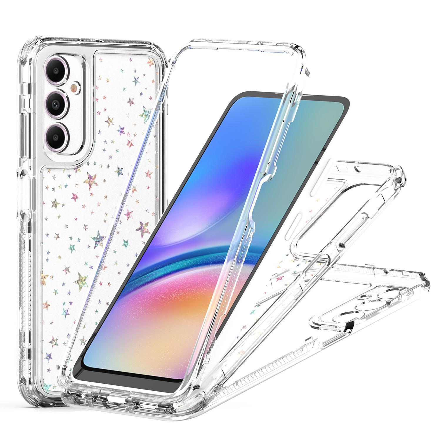 

For Samsung Galaxy A05s 4G Case Precise Cutouts Acrylic TPU Clear Phone Cover with Laser-printed Film Stars