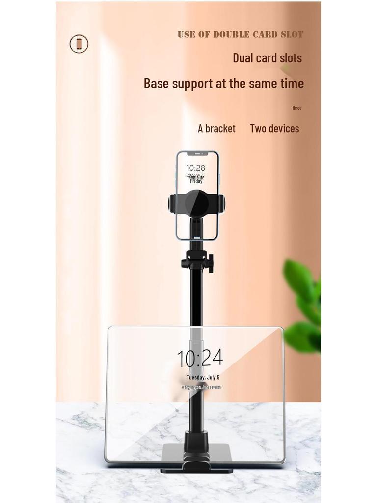 Multifunctional Metal Phone & Tablet Stand: Non-slip, Rotating, Thickened Design for Desktop Streaming and Shooting