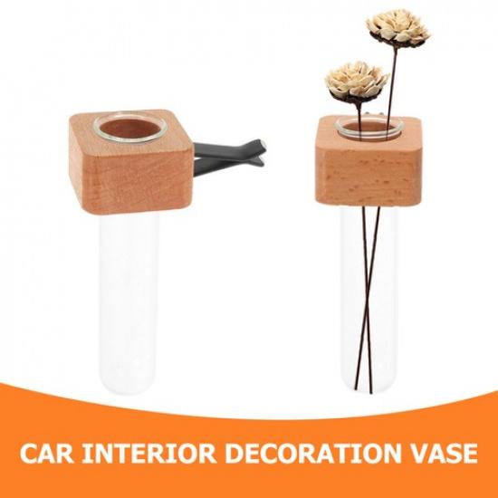 Car Vent Vase with Clamp Auto Clip Flower Bouquets Accessories for Cars