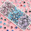 10pcs/Lot Color Alloy Rhinestone Spacer Beads Large Hole Barrel Bead for Jewelry Making DIY Charms Bracelet Hair Beads Accessory