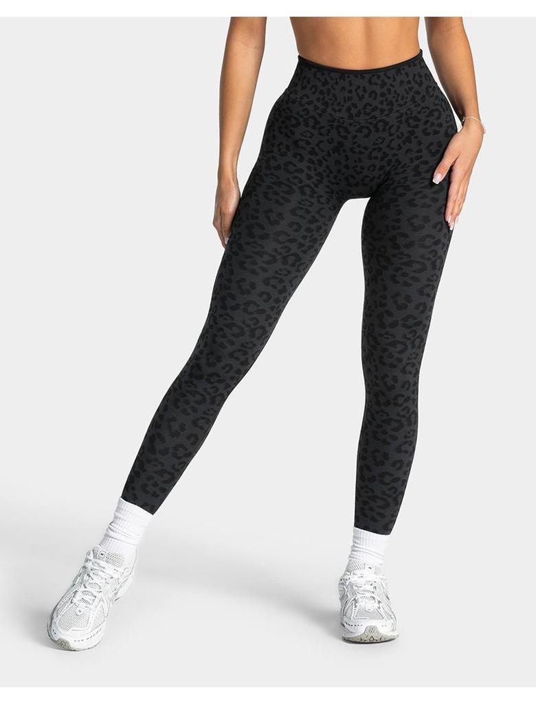 Pantaloni da Yoga a Vita Alta con Stampa Leopardo e Controllo Pancia per Fitness & Sport