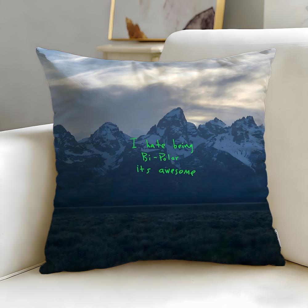 popular rapper Kanye Omari West Cushion Cover Soft EasyWash Pillow Case Versatile for Couch Bed Travel and Office