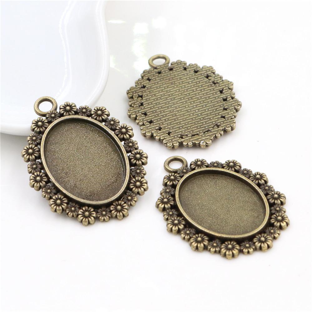 10 pièces 18x25mm Taille intérieure 3 couleurs Style classique Cabochon Camée Base Monture Charms Pendentif Bijouterie