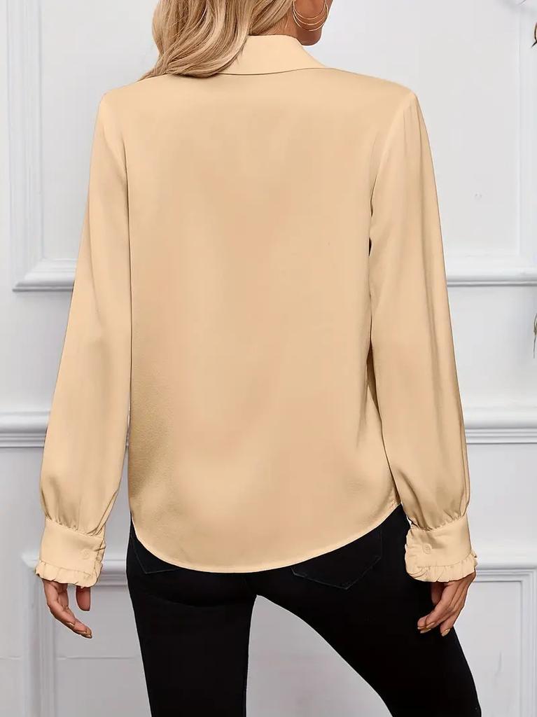 Herbst Mode Rüschenbluse Damen