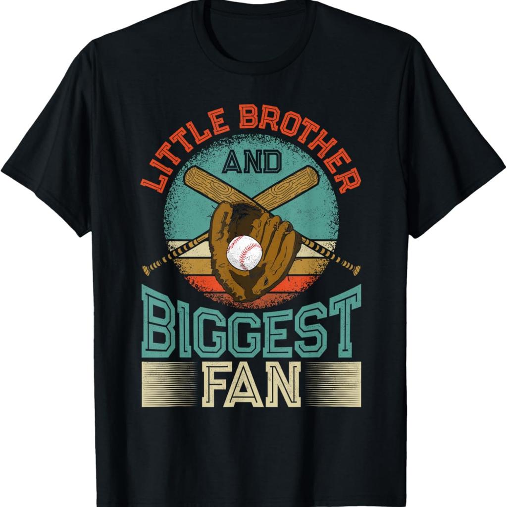 Baseball Fan Brother Vintage Retro Little Brother And T-Shirt