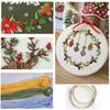 Full Ranges of Stamped Christmas Ornament Embroidery Set for Beginner, Christmas Wreath Cross Stitching Starter Kits