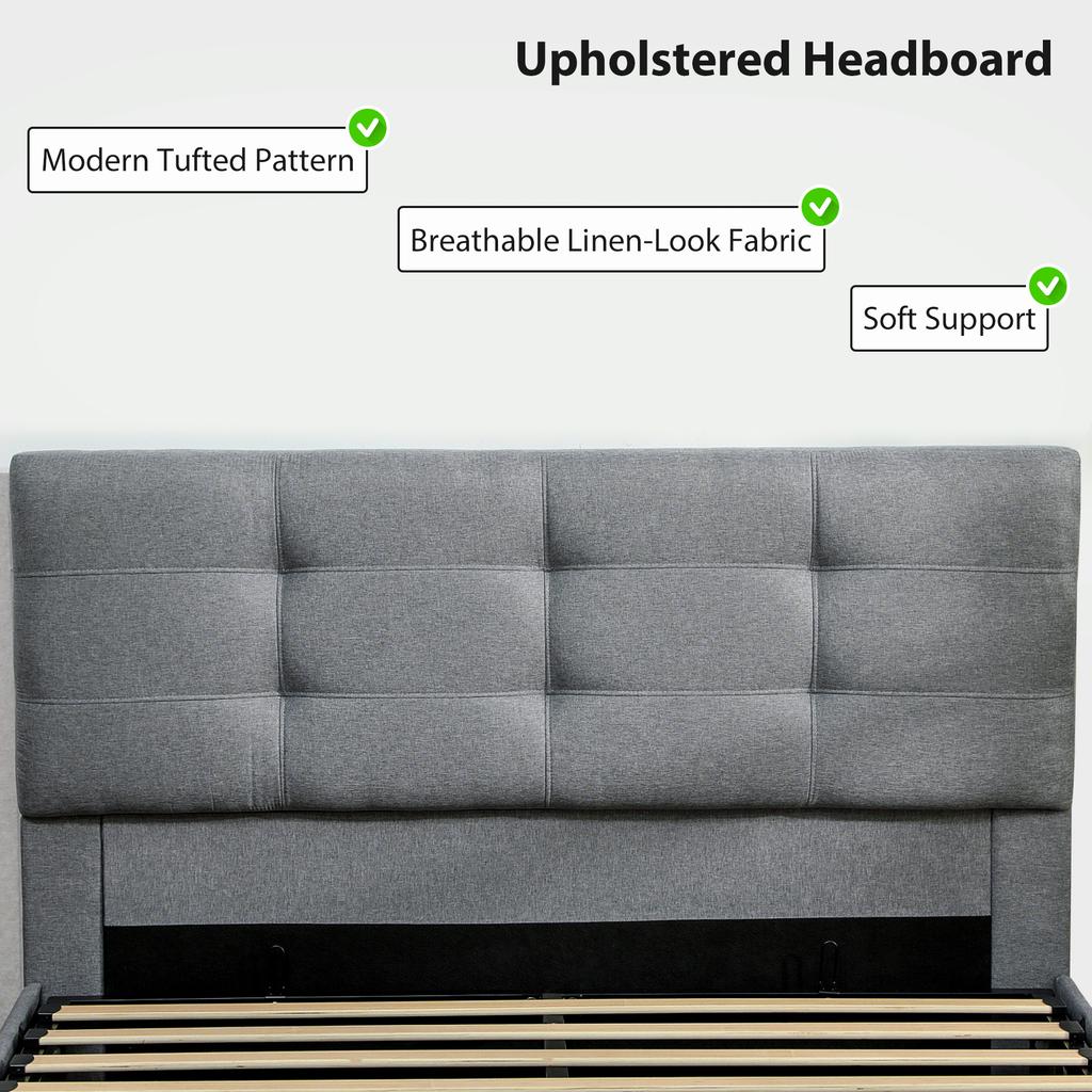 5ft King Ottoman Bed with Gas Lift Storage - Grey