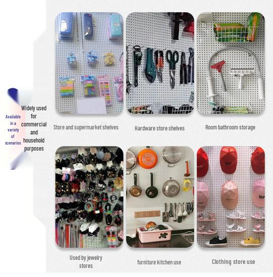Rahmenloses Metall-Lochplatten-Lagerregal für Werkzeuge, Telefone, Schmuck und mehr