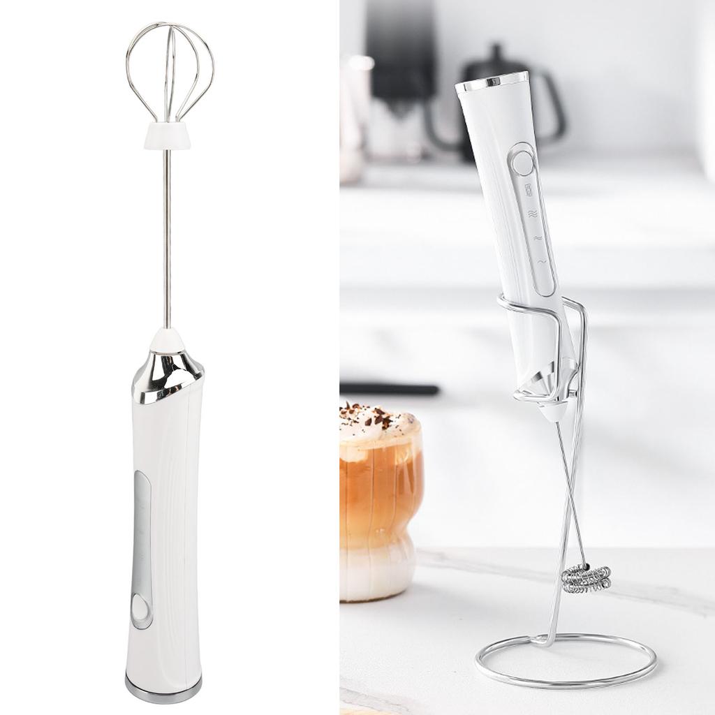 Electric Milk Frother USB Rechargeable 3 Speeds Stainless Steel Silent Portable Handheld Milk Foam M