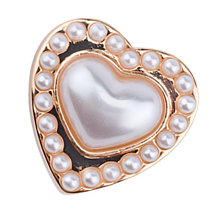 Crocs Heart Design ABS Zinc Alloy Shoe Accessories Unisex Couple Gold