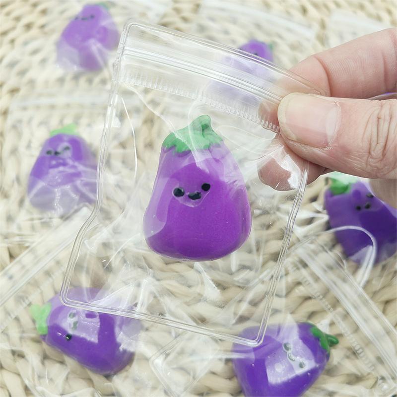 1 Piece Small Eggplant Squeeze Toys Funny Anti-Stress Stress Relief Prop For Kids Adults Gift